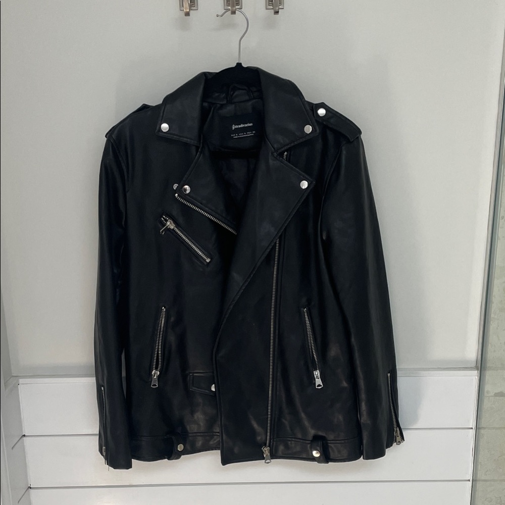Black Leather Moto Jacket
